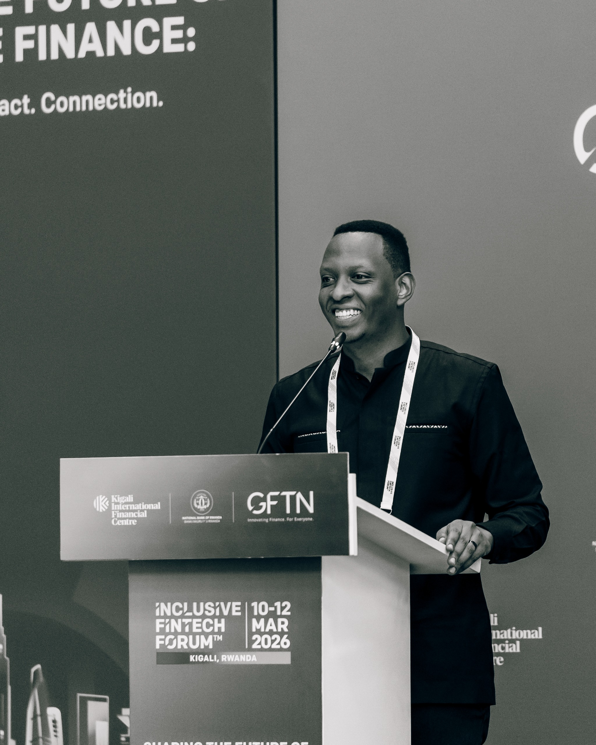 David Kayitare speaking black and white